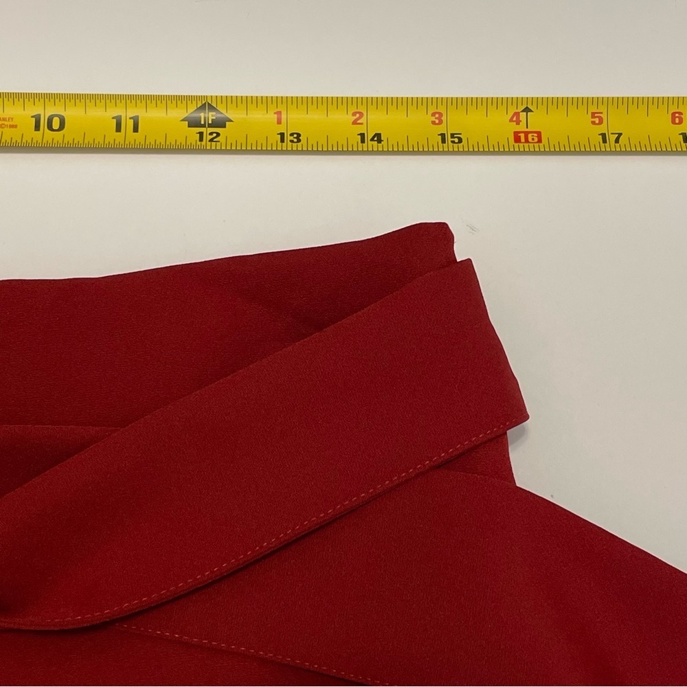 Zara Burgundy Red Bow Flounced Hem Women’s Skirt/Skort with Tie Detail Size L - Picture 8 of 15